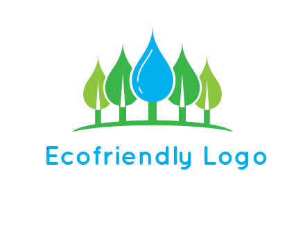 trees made of water drops logo