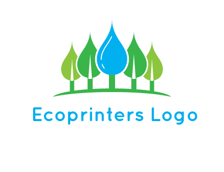 trees made of water drops logo