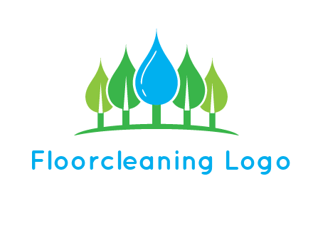 trees made of water drops logo