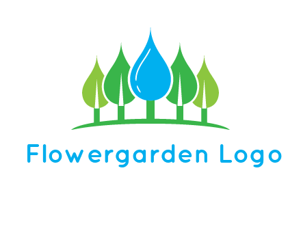 trees made of water drops logo