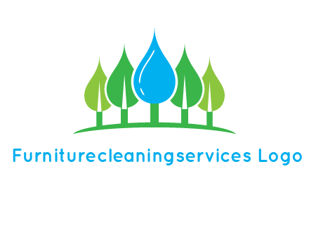 trees made of water drops logo