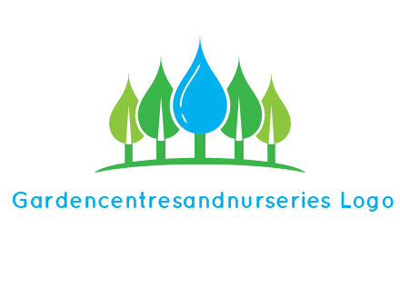 trees made of water drops logo