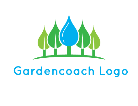 trees made of water drops logo