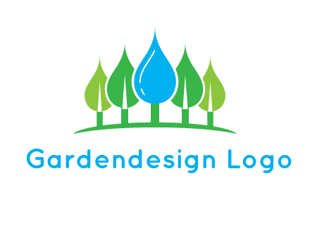 trees made of water drops logo