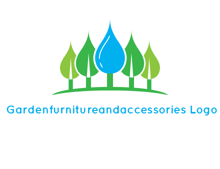 trees made of water drops logo