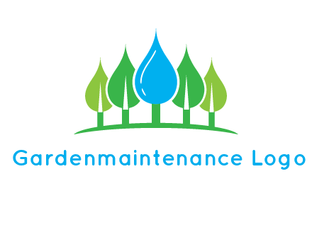 trees made of water drops logo