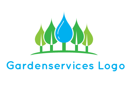trees made of water drops logo