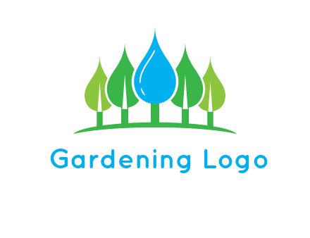 trees made of water drops logo