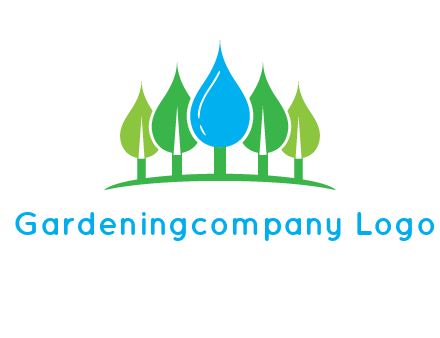 trees made of water drops logo