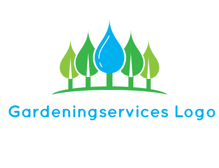 trees made of water drops logo