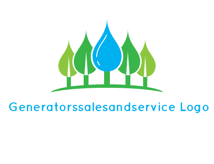 trees made of water drops logo
