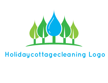 trees made of water drops logo