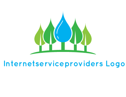 trees made of water drops logo