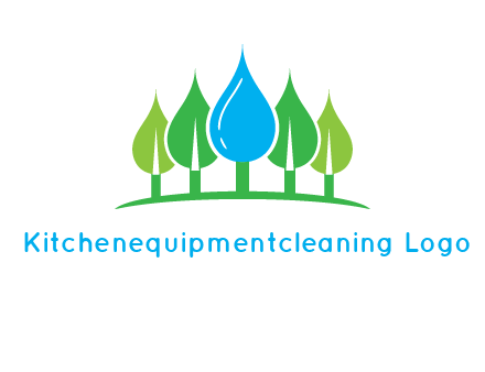 trees made of water drops logo