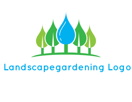 trees made of water drops logo