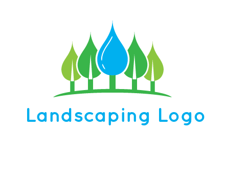 trees made of water drops logo