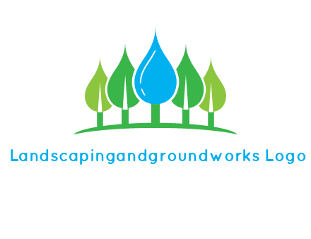 trees made of water drops logo
