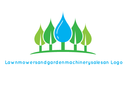 trees made of water drops logo