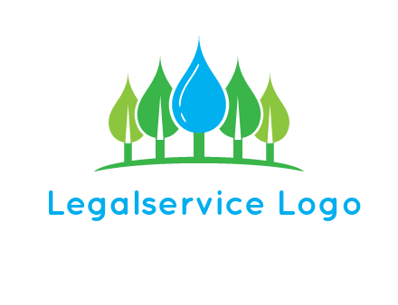 trees made of water drops logo