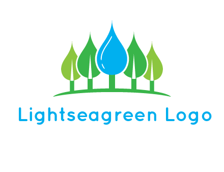 trees made of water drops logo