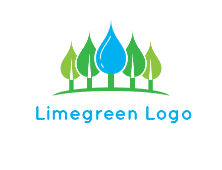 trees made of water drops logo