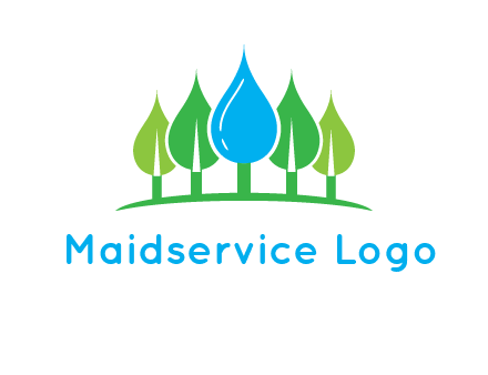 trees made of water drops logo