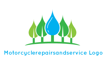 trees made of water drops logo