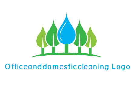 trees made of water drops logo