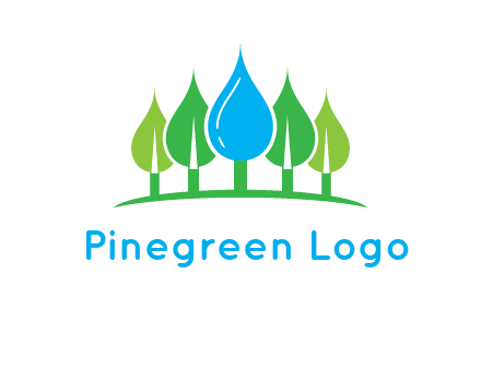 trees made of water drops logo