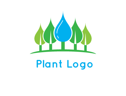 trees made of water drops logo
