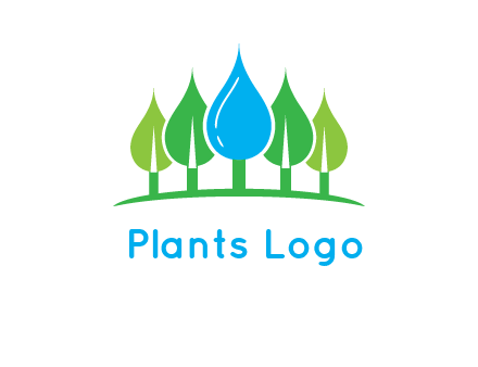 trees made of water drops logo