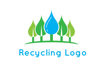 trees made of water drops logo