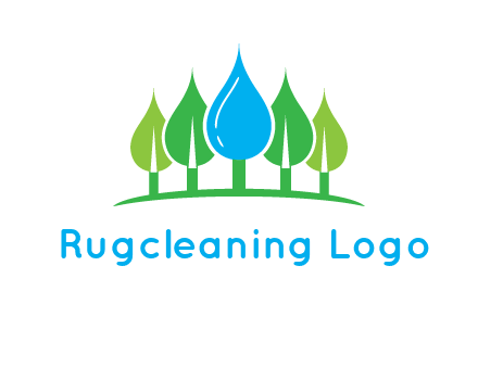 trees made of water drops logo