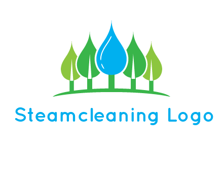 trees made of water drops logo