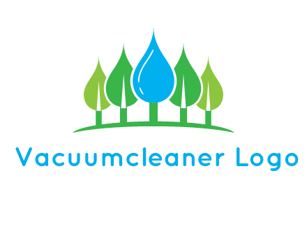 trees made of water drops logo