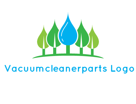 trees made of water drops logo
