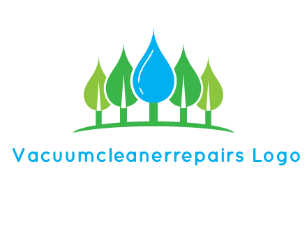 trees made of water drops logo