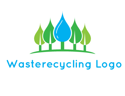 trees made of water drops logo