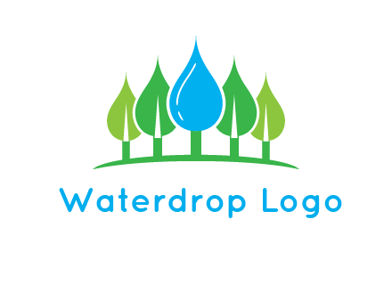 trees made of water drops logo