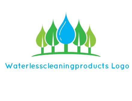 trees made of water drops logo