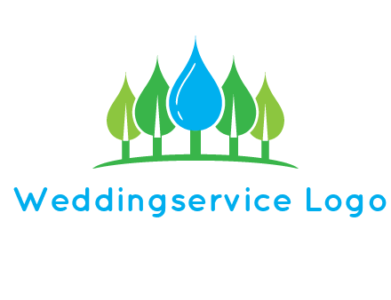 trees made of water drops logo
