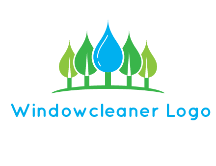trees made of water drops logo