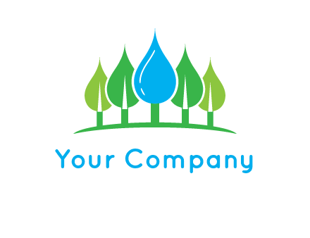 trees made of water drops logo
