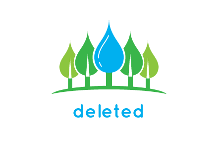 trees made of water drops logo