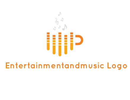music bars forming coffee cup with notes logo