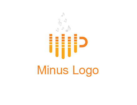 music bars forming coffee cup with notes logo