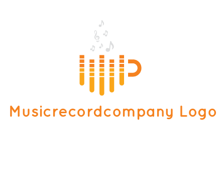 music bars forming coffee cup with notes logo
