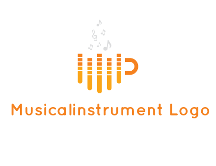 music bars forming coffee cup with notes logo