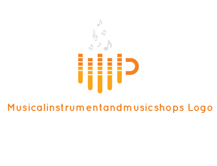 music bars forming coffee cup with notes logo