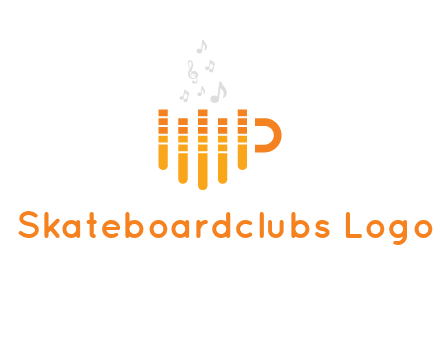 music bars forming coffee cup with notes logo
